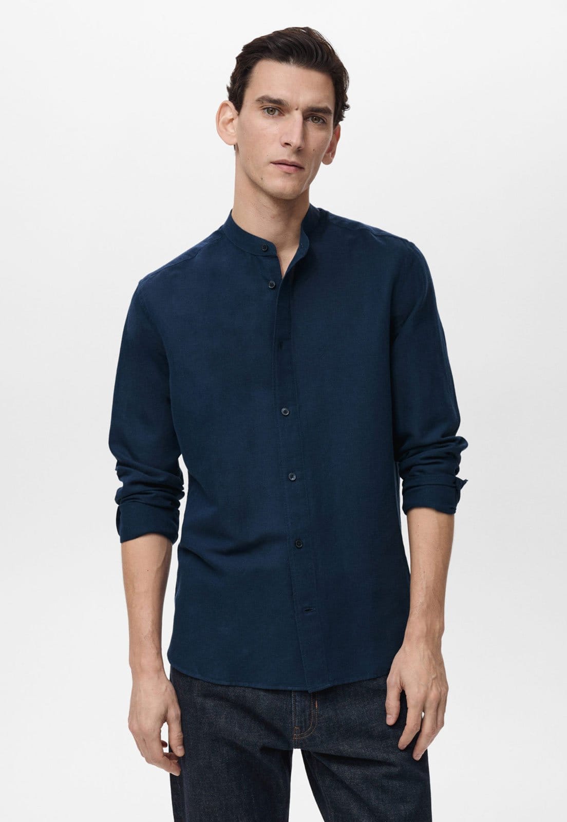 Camisa Mango Regular Chennai Azul-Marinho