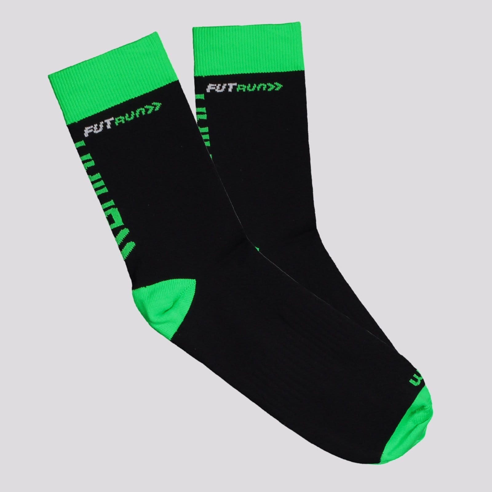 Meia Rikam Fut Run Preta e Verde