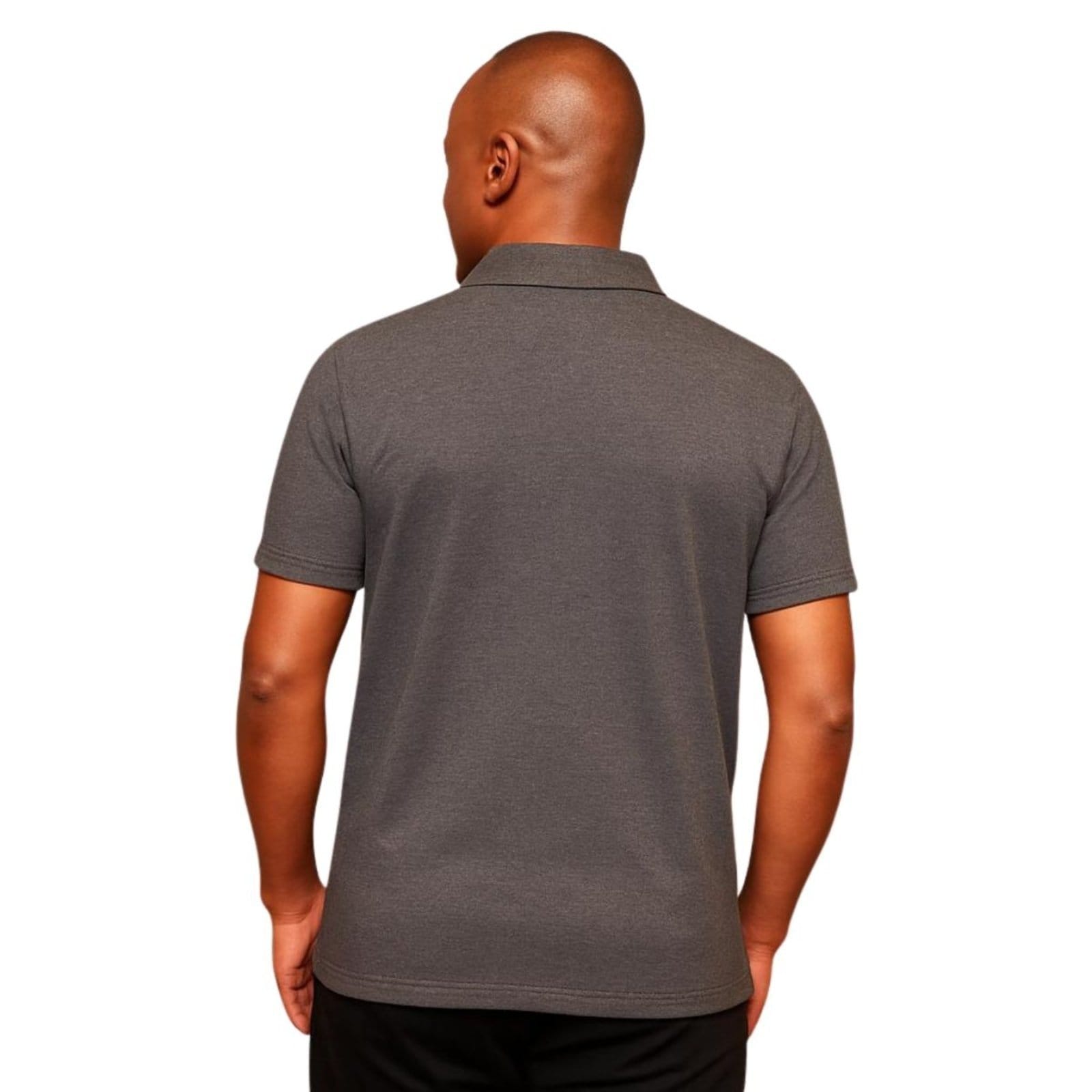 Vista 2 Camisa Polo Industrie Masculina Básica Industrie Piquet no Estilo Tommy Bordado Itália Chumbo Industrie cinza