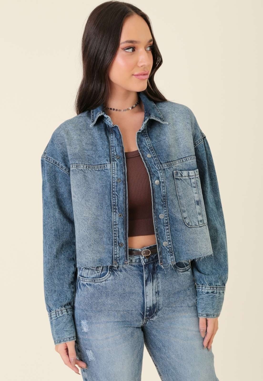 Jaqueta Jeans Pop Me Com Recortes E Bolso