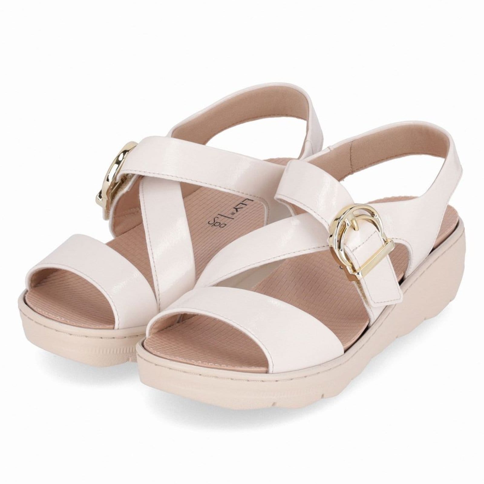 Vista 2 Sandália Spa Anabela Médio Off White Piccadilly branco white