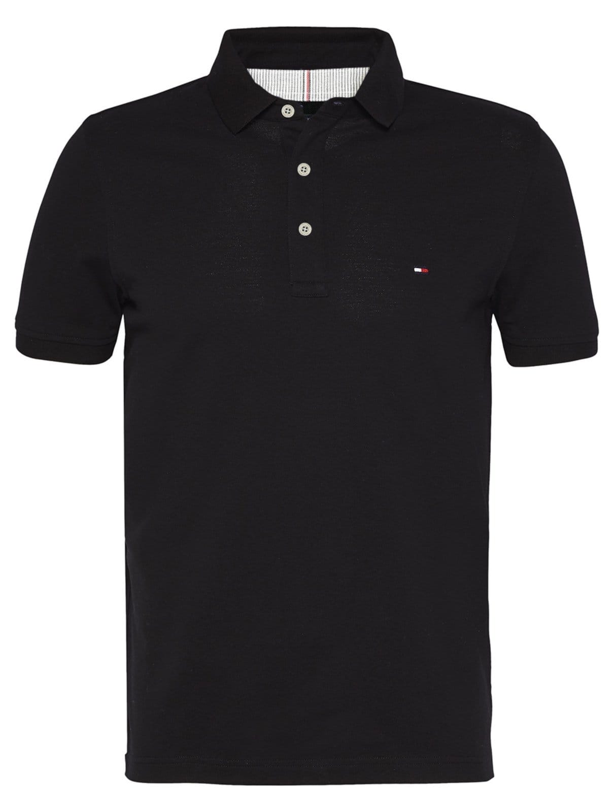 Vista principal Polo Tommy Hilfiger Masculina Slim 1985 Preta Tommy Hilfiger preto