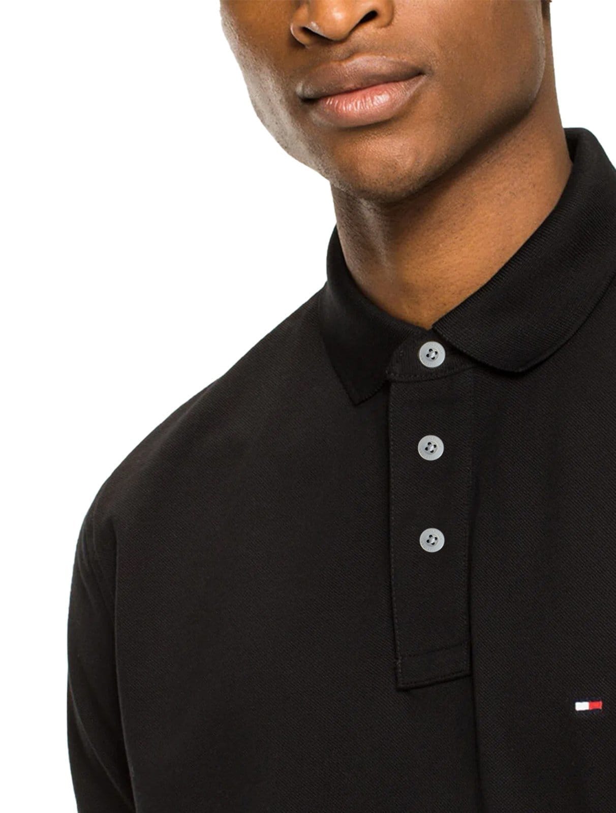 Vista 2 Polo Tommy Hilfiger Masculina Slim 1985 Preta Tommy Hilfiger preto