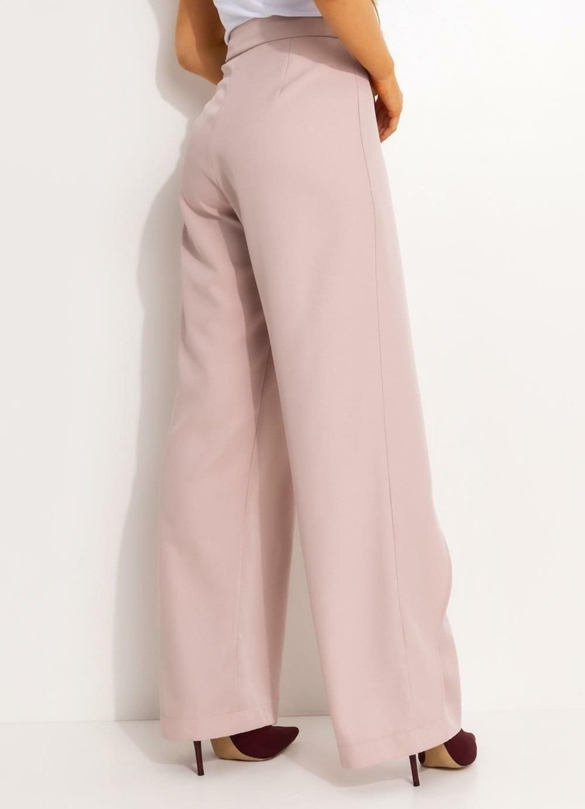 Vista 2 Calça Feminina Wrap Em Alfaiataria Quintess nude