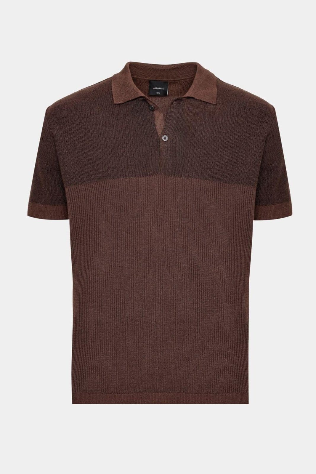 Polo Aramis Tricot Mc Mix Jacquard Cafe