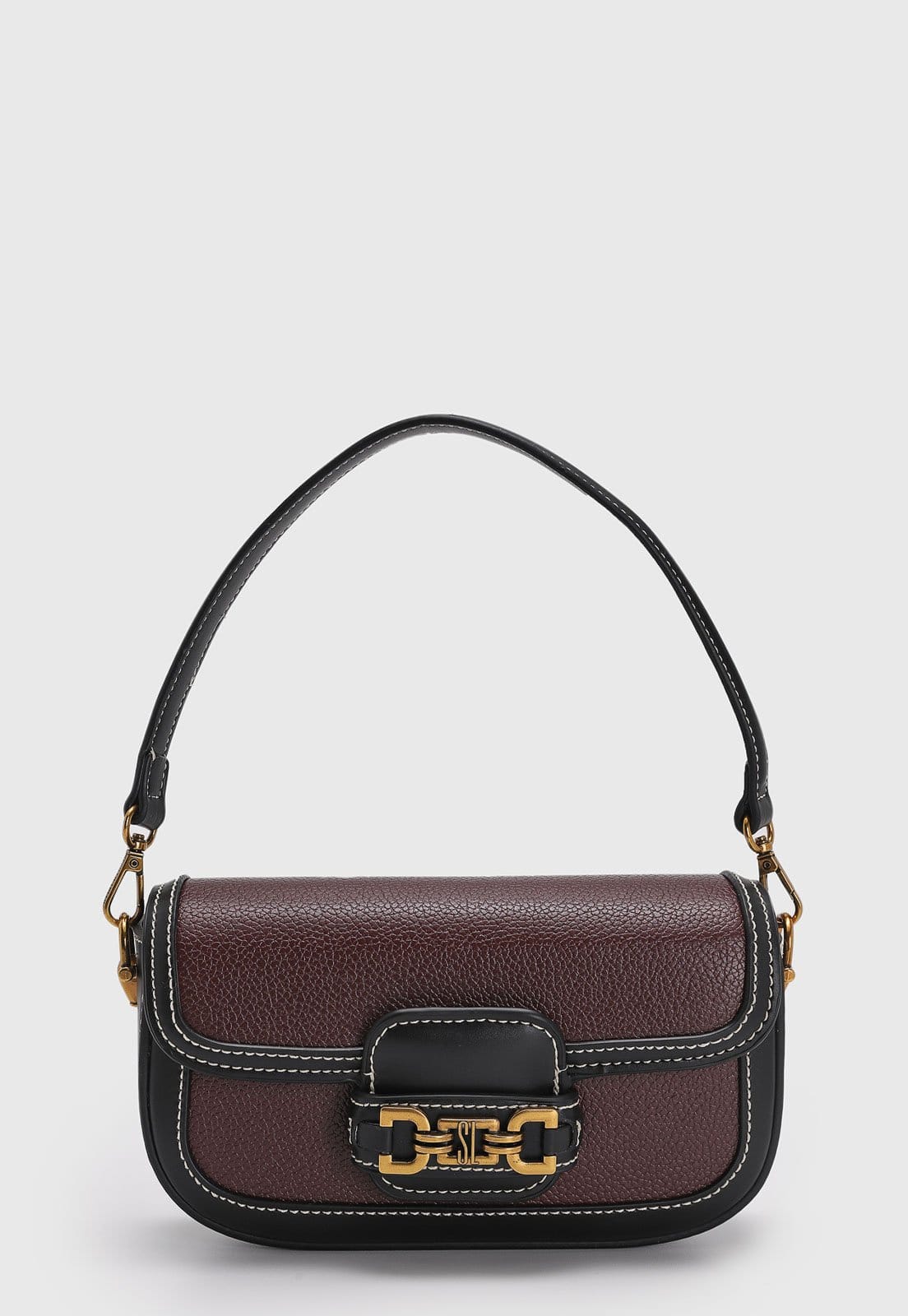 Bolsa Feminina Santa Lolla Média Monograma e Preto