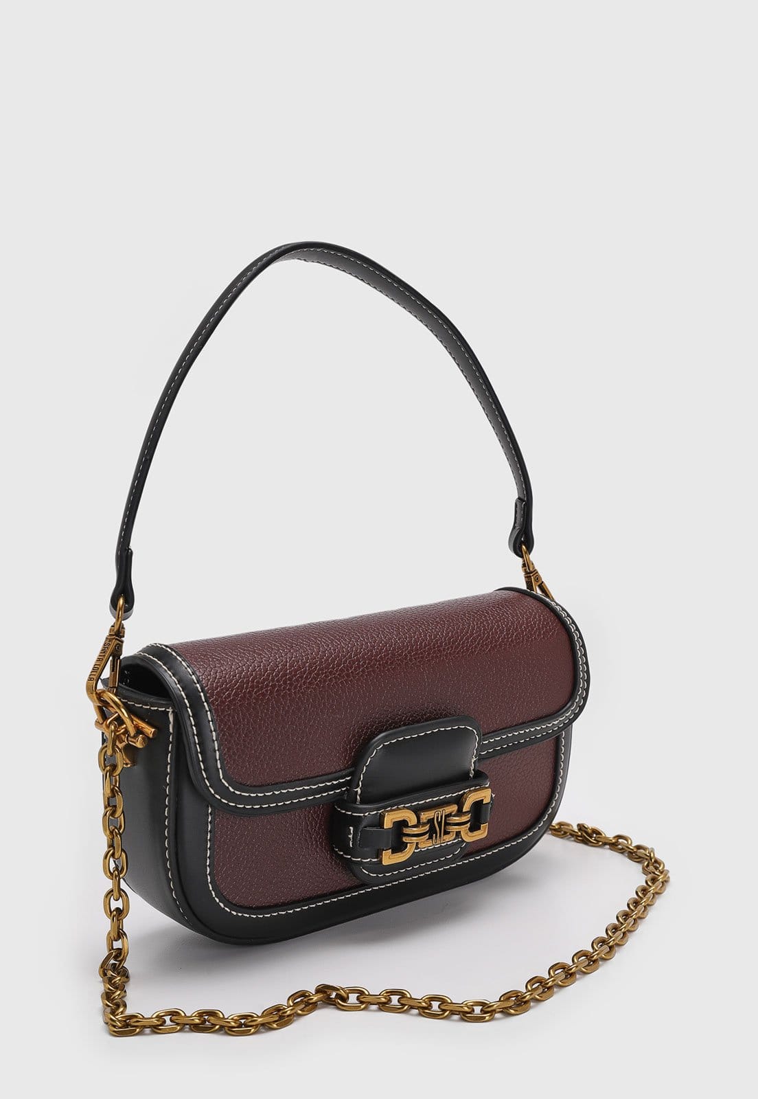 Vista 2 Bolsa Feminina Santa Lolla Média Monograma e Preto Santa Lolla bordô