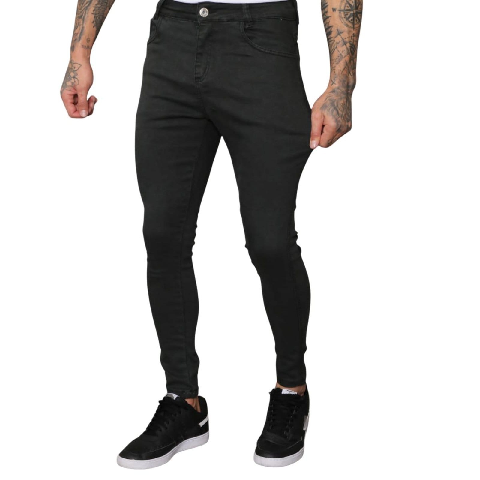 Calça Masculina Skinny Sarja Escuro