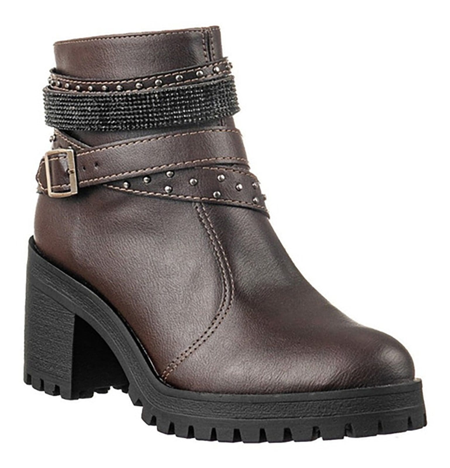 Coturno Botinha C/fivelas Tratorado