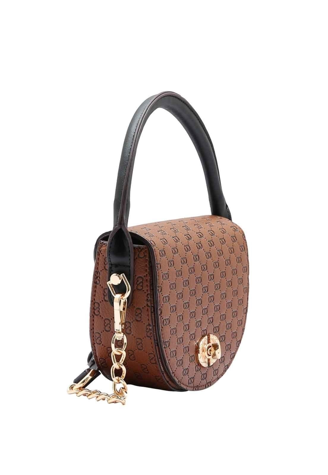 Vista 2 Bolsa Feminina Chenson Original Luxury Monograma Mão 3485049 Chenson café