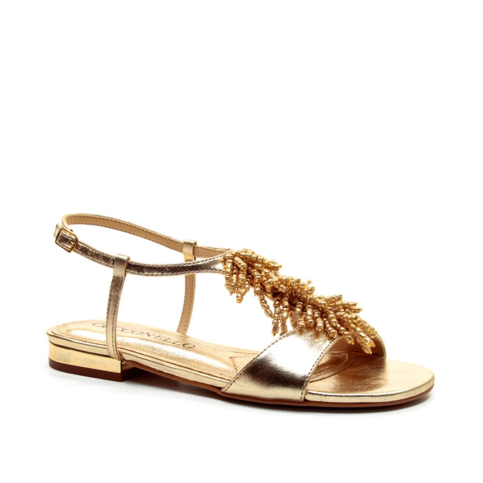 Vista 2 Rasteira Couro Ouro Light Cecconello 2751004-2 Cecconello dourado