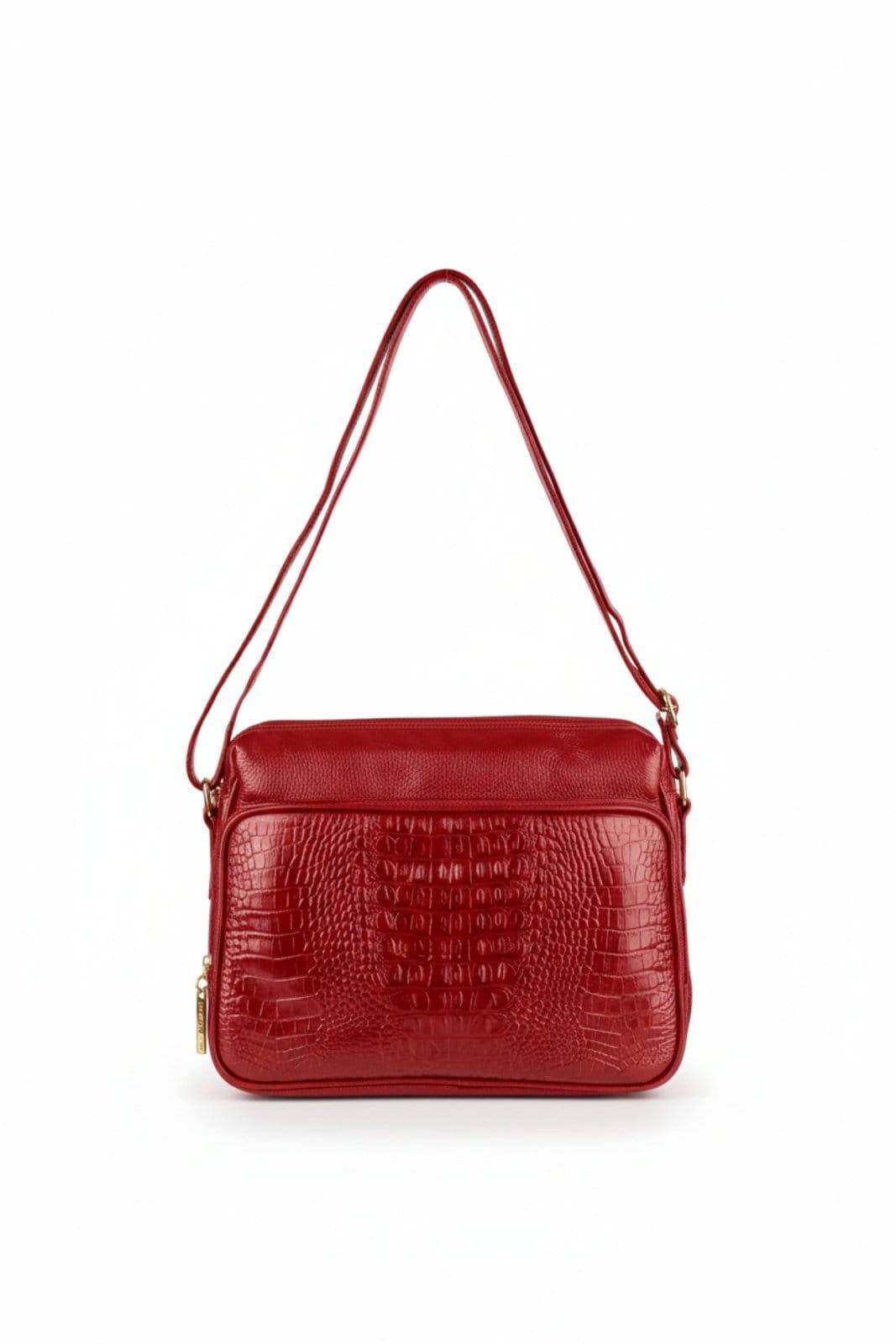 Bolsa Andrea Vinci De Couro Croco Tiracolo Com Divisórias Rita