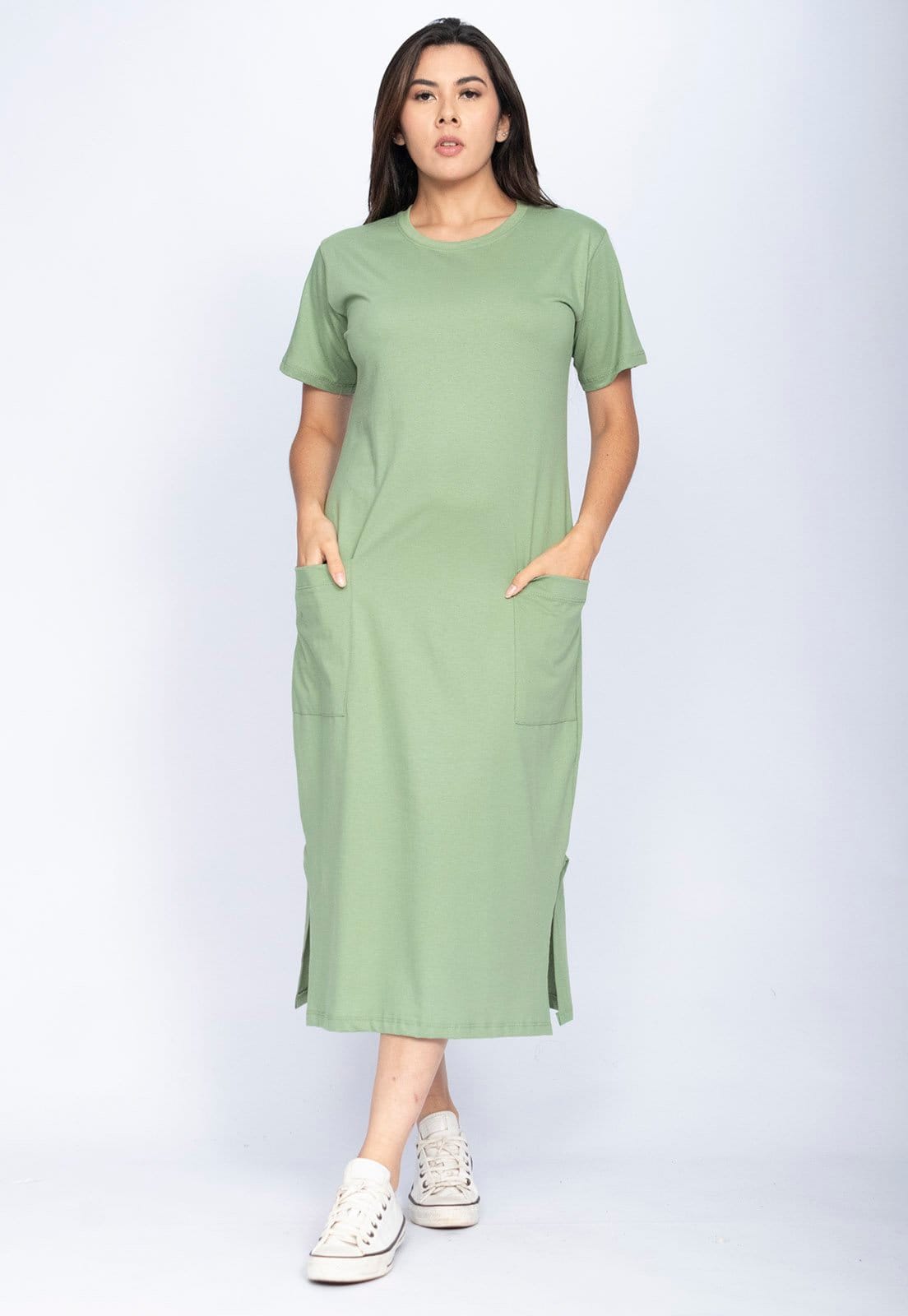 Vestido Cabanafree Midi Easy Algodão Manga Curta Nature