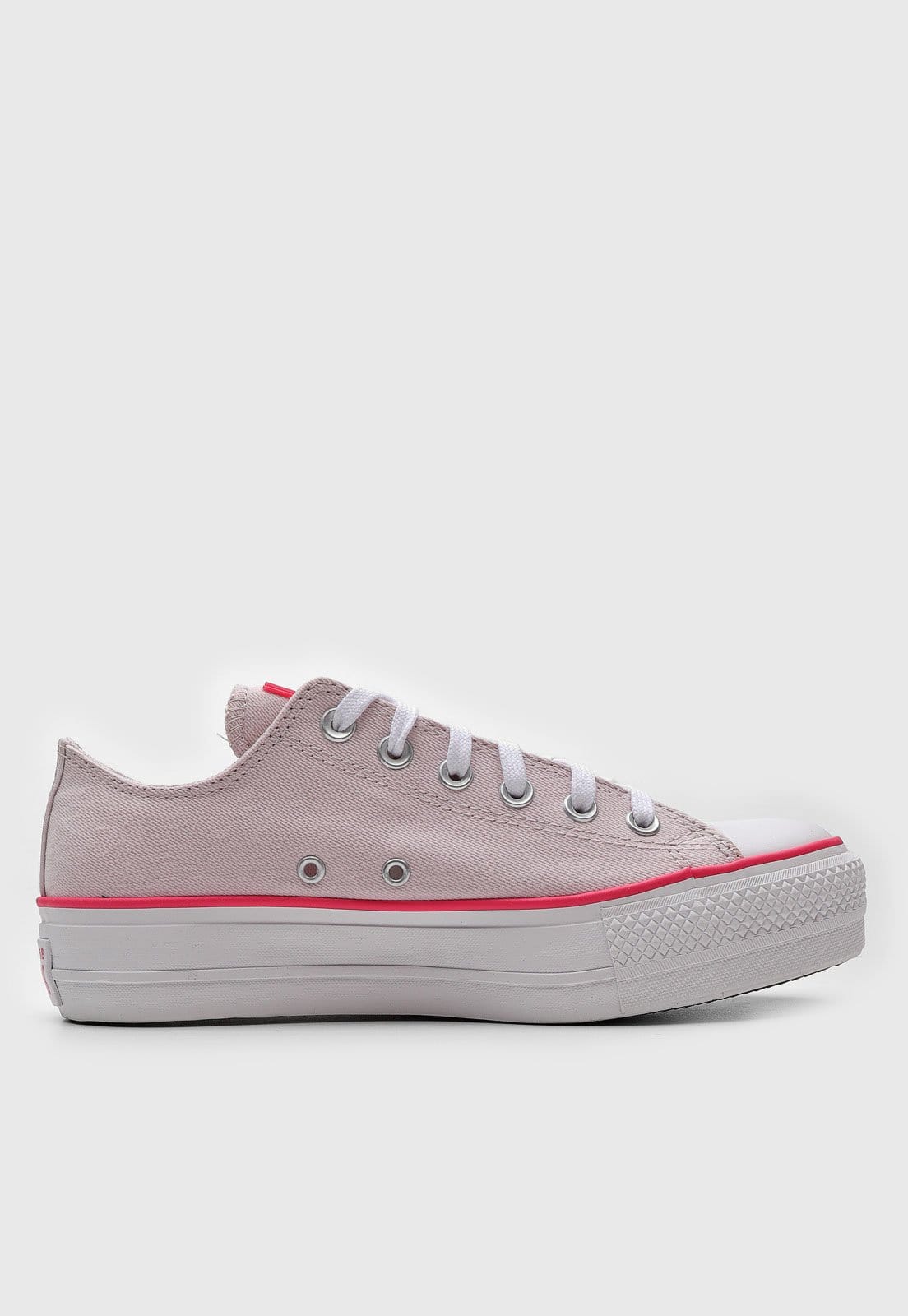 Vista 2 Tênis Converse Chuck Taylor All Star Cano Baixo Claro Converse cinza