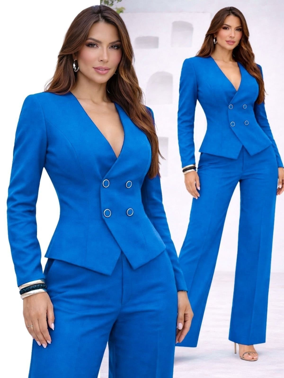 Conjunto Feminino Alfaiataria Divina Gata Colete e Calça Lima