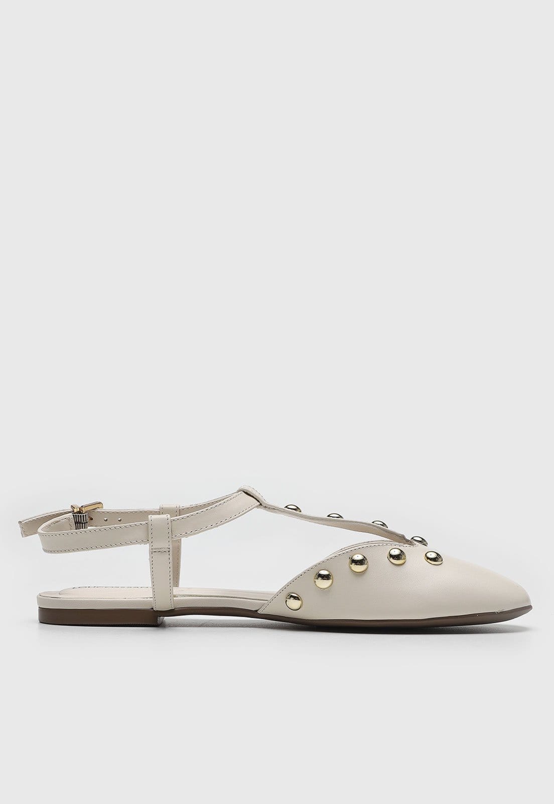 Vista 2 Slingback Feminino Loucos e Santos Tacha Dourada Off-White Loucos e Santos off-white white