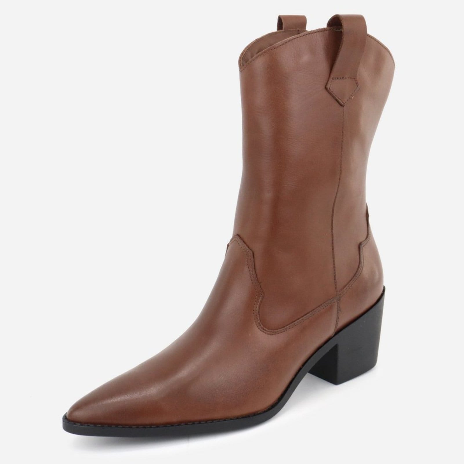 Bota Texana Feminina Country Western Conforto em Couro Maria Paula Cedro