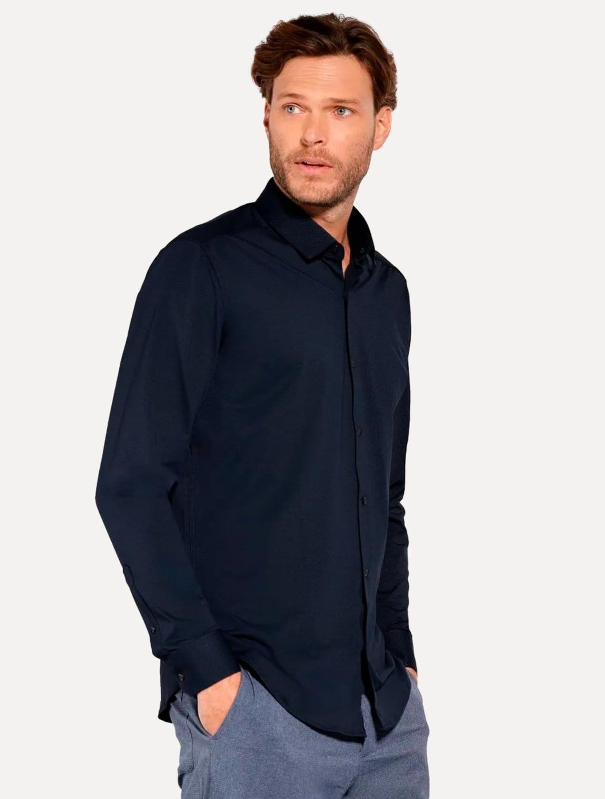 Camisa Aramis Masculina Slim Tricoline Liso Stretch