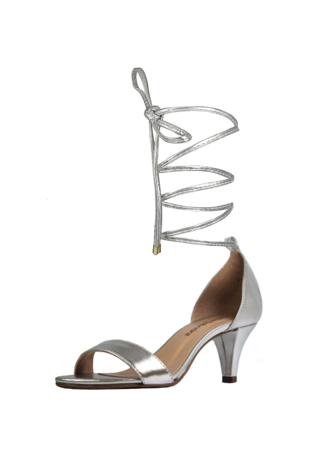 Vista 2 Sandália Troca Tira Salto Baixo Fino Luiza Sobreira Mod. 4080-2 Luiza Sobreira prata