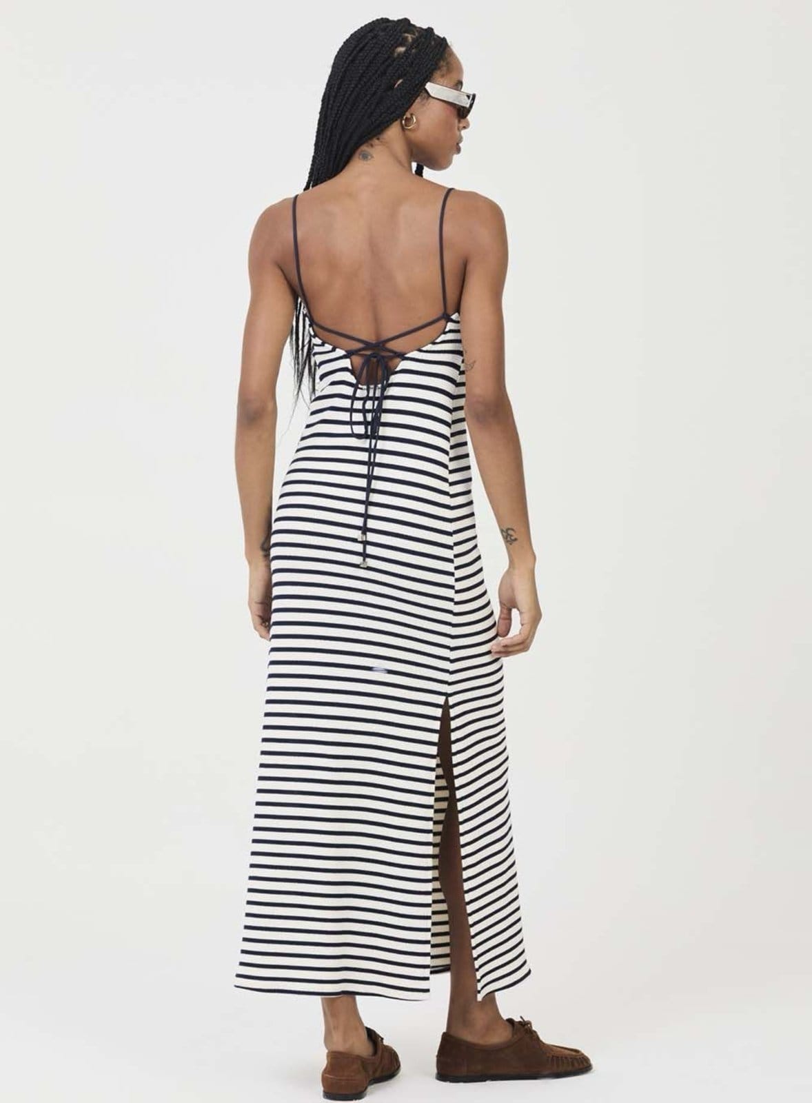 Vista 2 Vestido Slim Tricot Listrado Colcci CLC Off/Marinho Colcci CLC branco