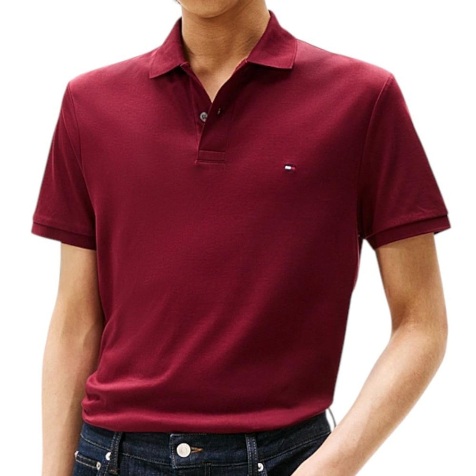 Vista 2 Camisa Polo Tommy Hilfiger Liquid Cotton Reg SE Masculino Tommy Hilfiger vermelho