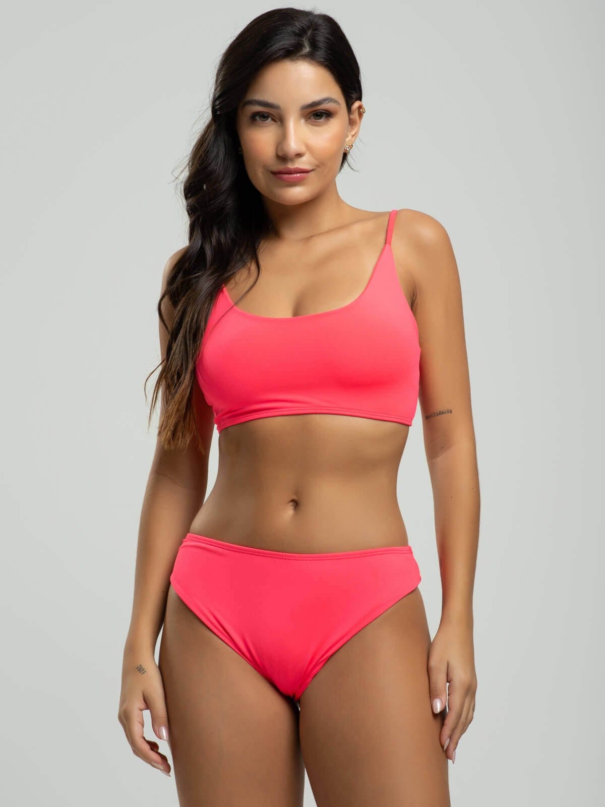 Biquini Faixa Calcinha Comum Bojo Removivel Proteção Uv 50+ Vicbela Rosa