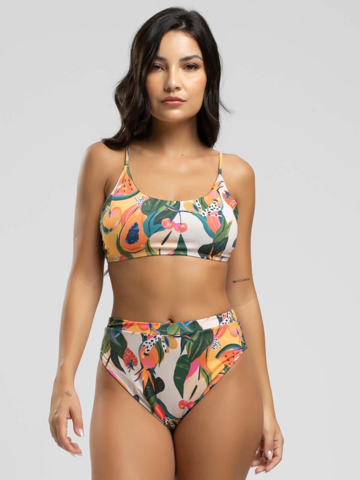 Biquini Faixa Calcinha Hot Pants Proteção Uv 50+ Vicbela Mamão