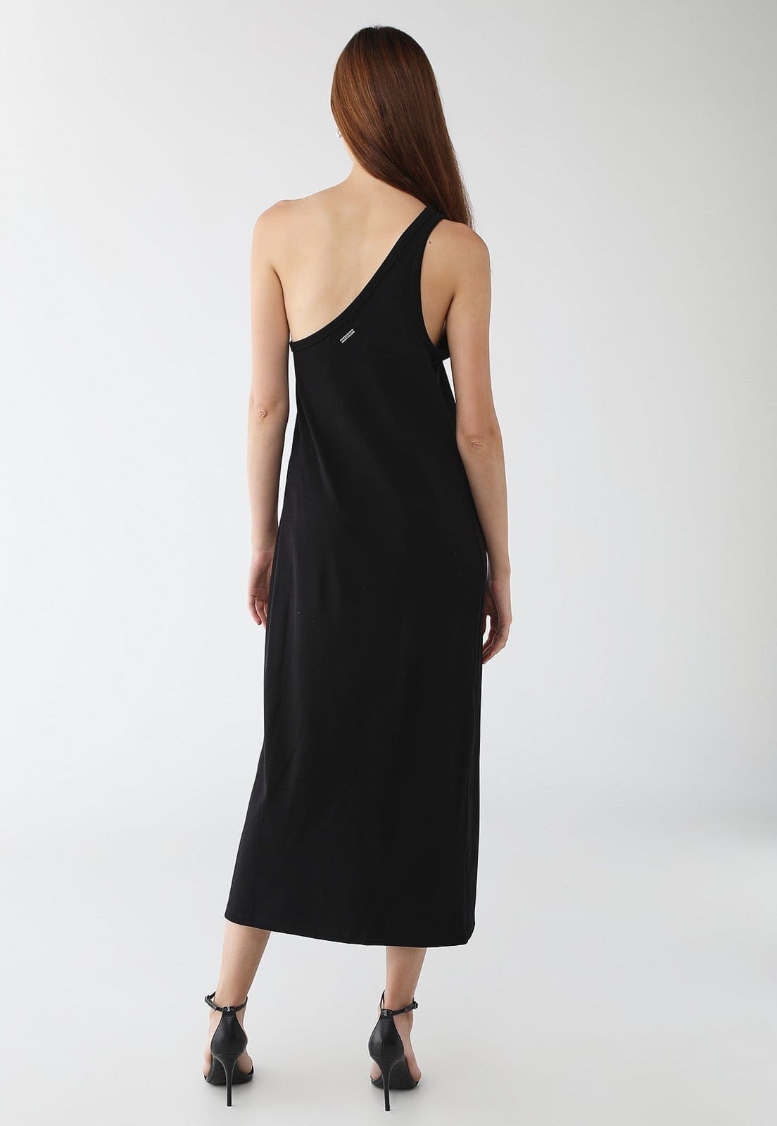 Vista 2 Vestido Feminino Colcci Midi Um Ombro Só Colcci preto