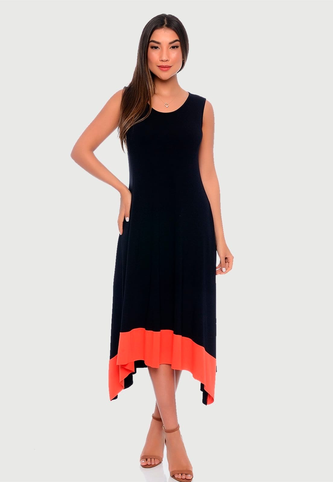 Vestido Midi Assimétrico com Pontas B'Bonnie Nani