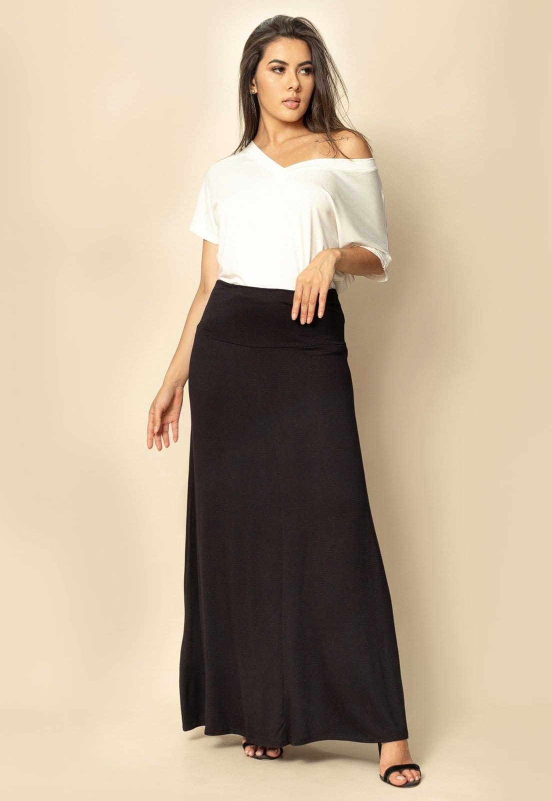 Saia Longa Malha SAZ Preta