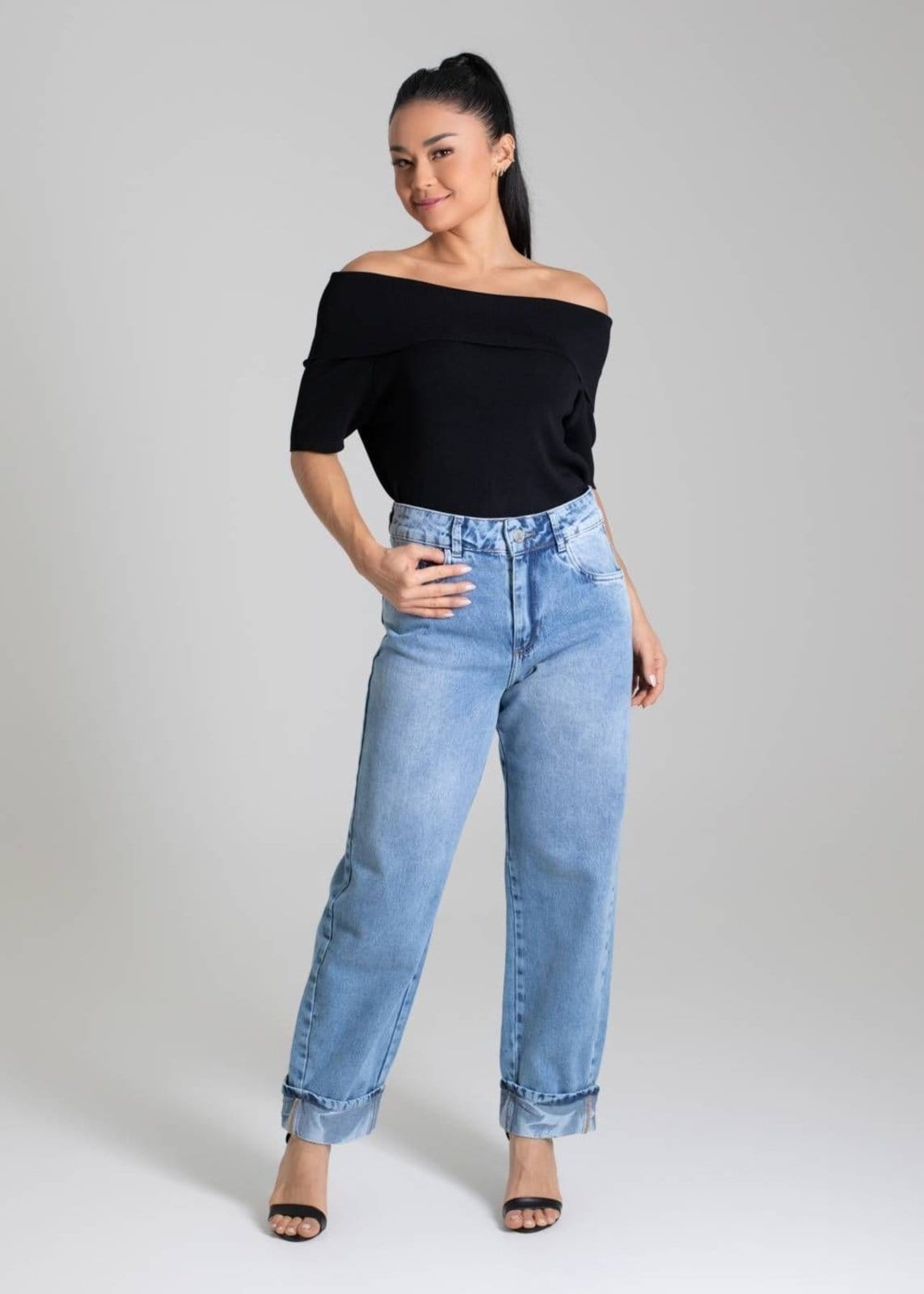 Vista 2 Calça Jeans Sawary Barrel - 280048 Sawary azul