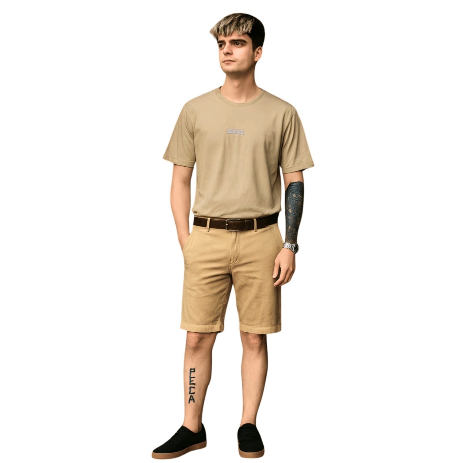 Bermuda Masculina Sarja Caqui