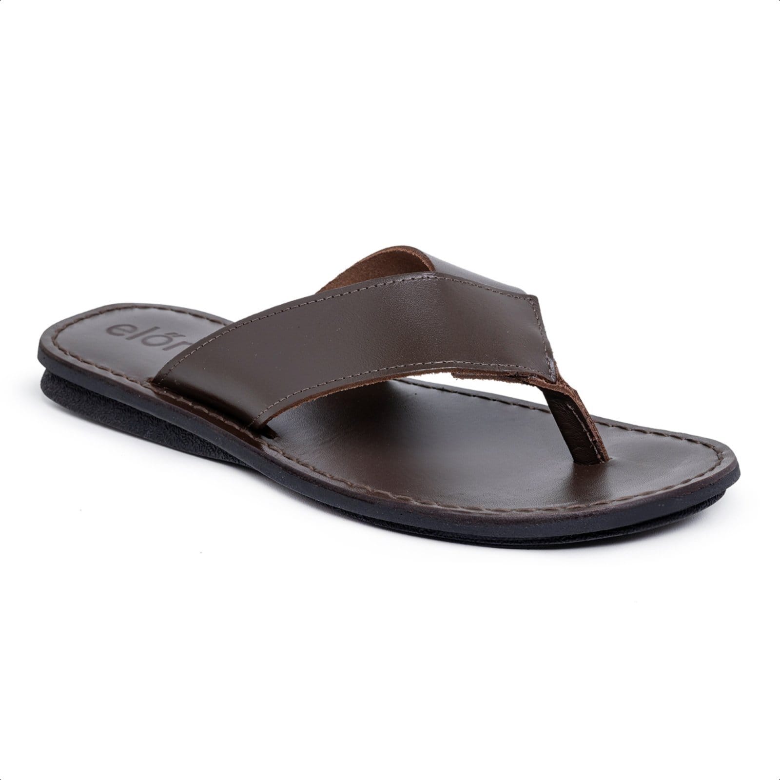 Sandália Chinelo Masculino Couro Macio Extrema Qualidade Franca Griffe Leve Confortável Ortopédico Café