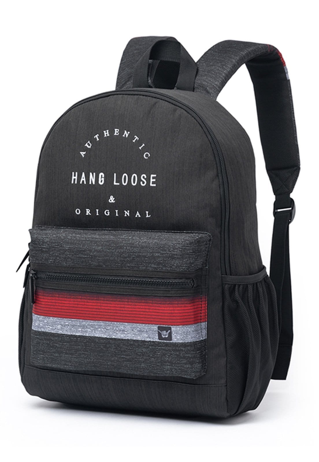 Vista 2 Mochila Bolsa Hang Loose Faculdade Escolar Masculina Resistente Hang Loose preto