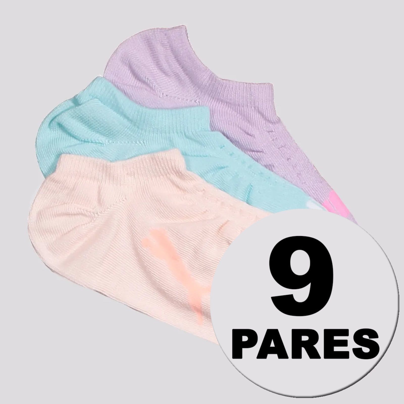 Kit Meia Puma Sapatilha 9 Pares Feminina Lilás
