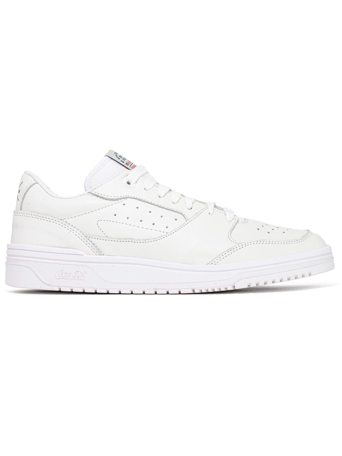 Tênis Masculino Coca Cola March Limited Casual Couro Conforto Cadarço Branco All White