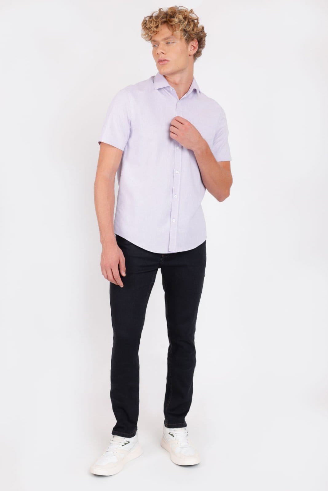 Vista 2 Camisa Regular Bolso Colors Lilás Aramis roxo