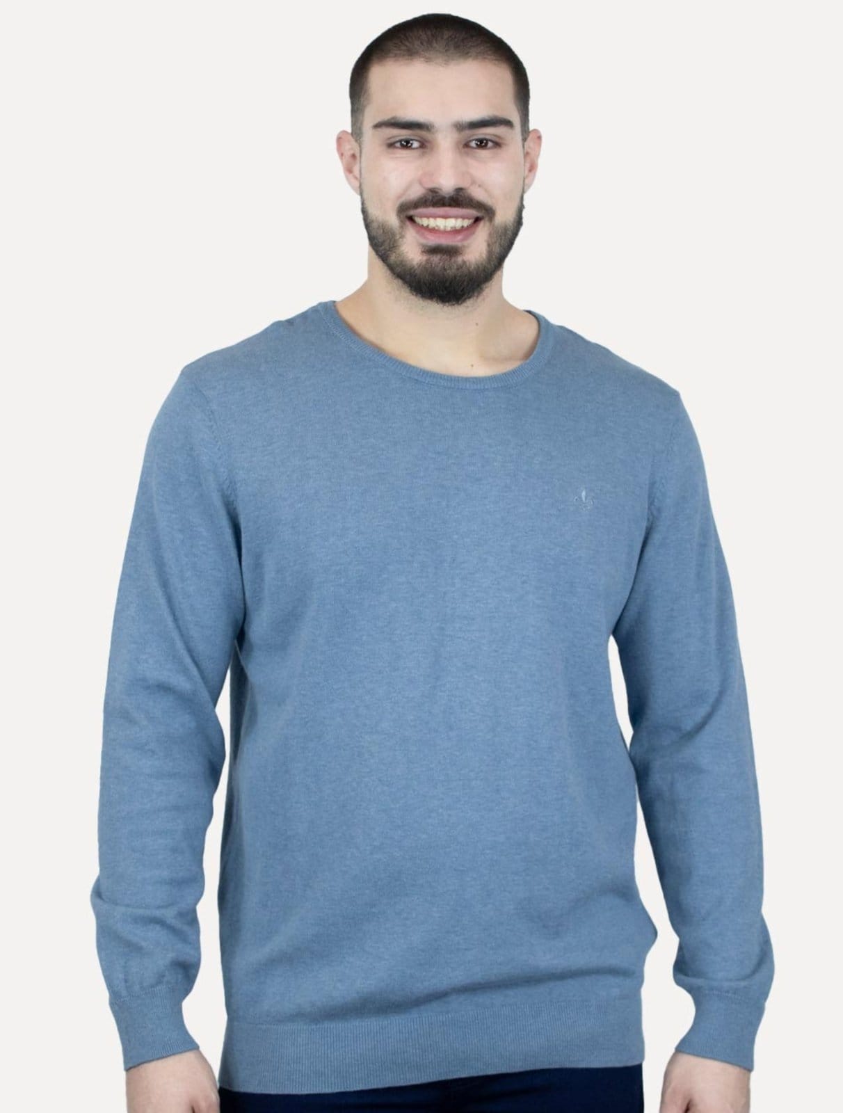Suéter Dudalina Masculino Tricot Crewneck Melange Cotton Médio