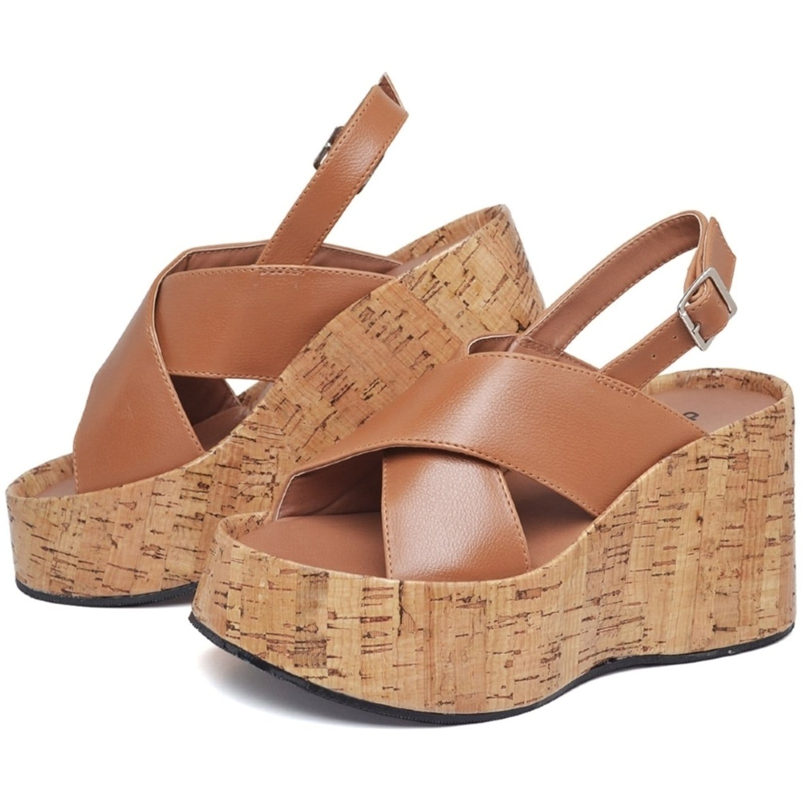 Vista 2 Tamanco Sandália Plataforma Feminino DUBUY 2106FG DUBUY caramelo