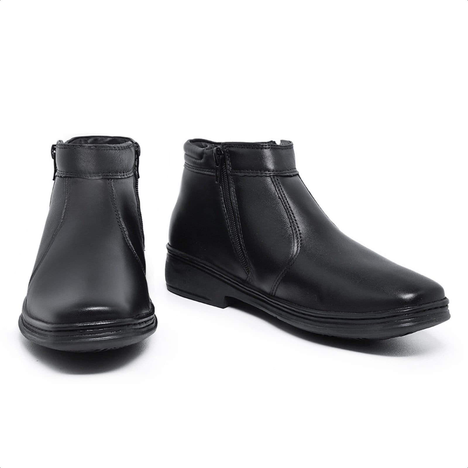 Vista 2 Bota Social Conforto Masculina Malbork em Couro L43115BP Malbork preto