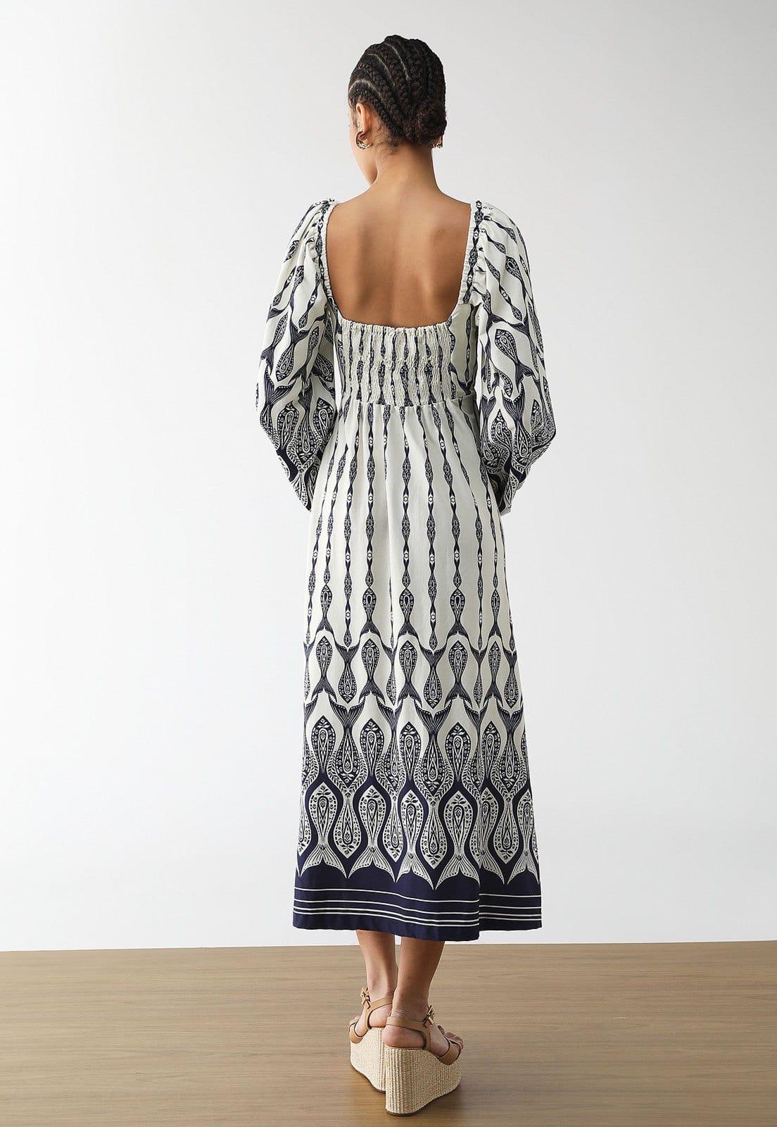 Vista 2 Vestido Feminino FARM Estampa Geométrica Off-White FARM off-white white