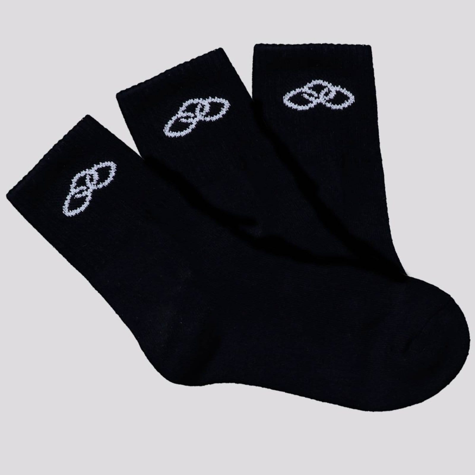 Kit Meia Olympikus Tripack Cano Médio Feminina Preta