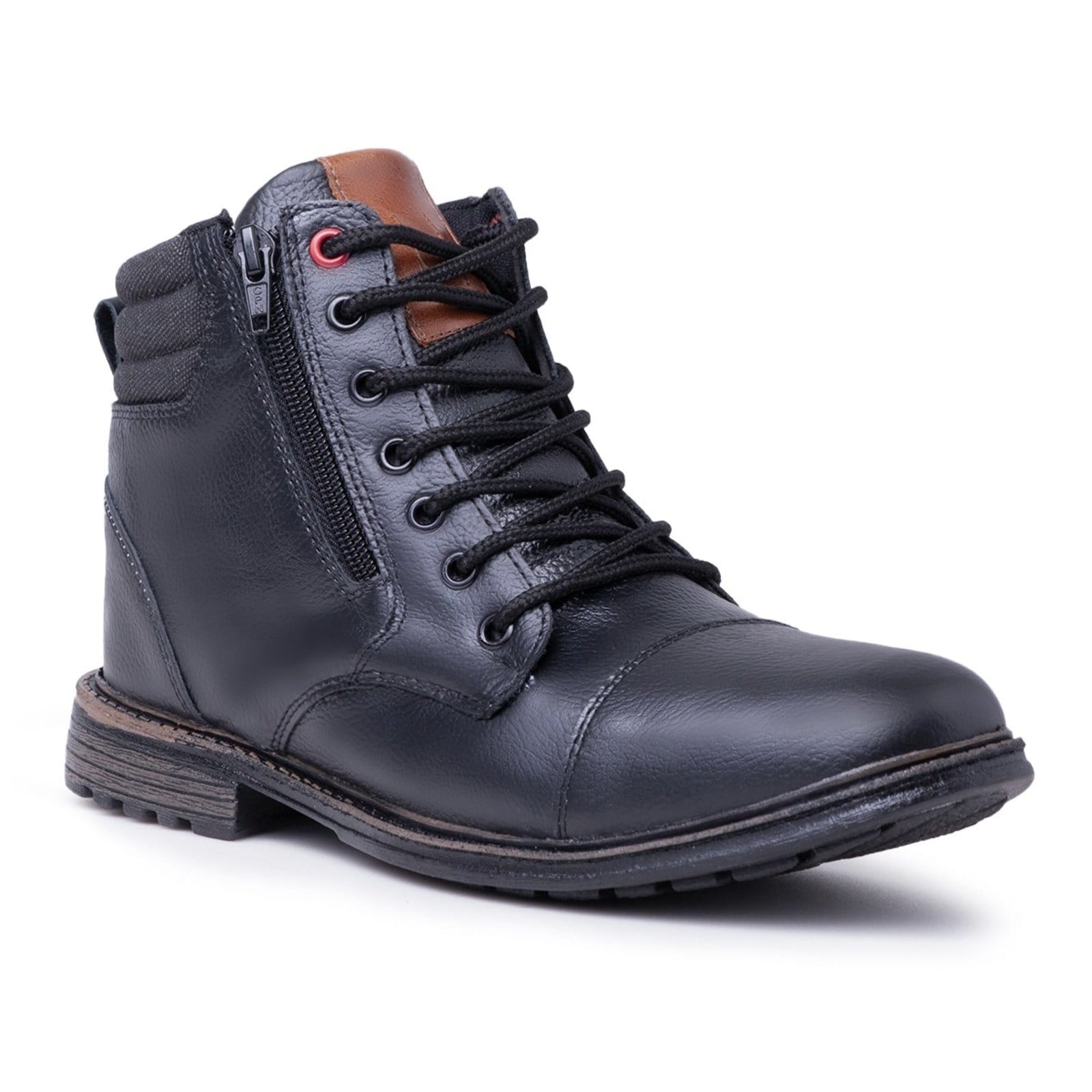 Bota Coturno Masculino em Couro Macio Soft Preta