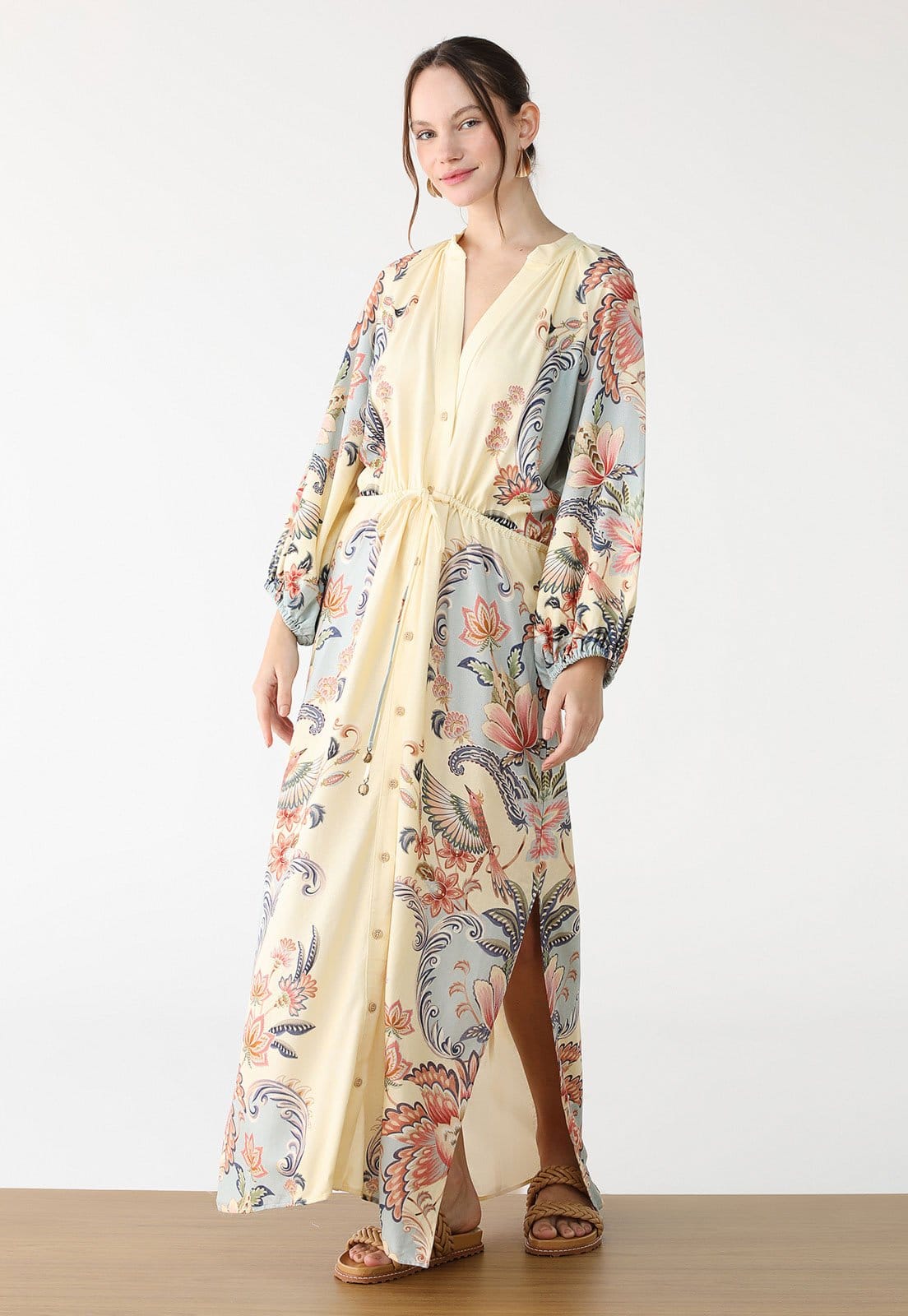 Vestido FARM Longo Cropped Encanto Boho