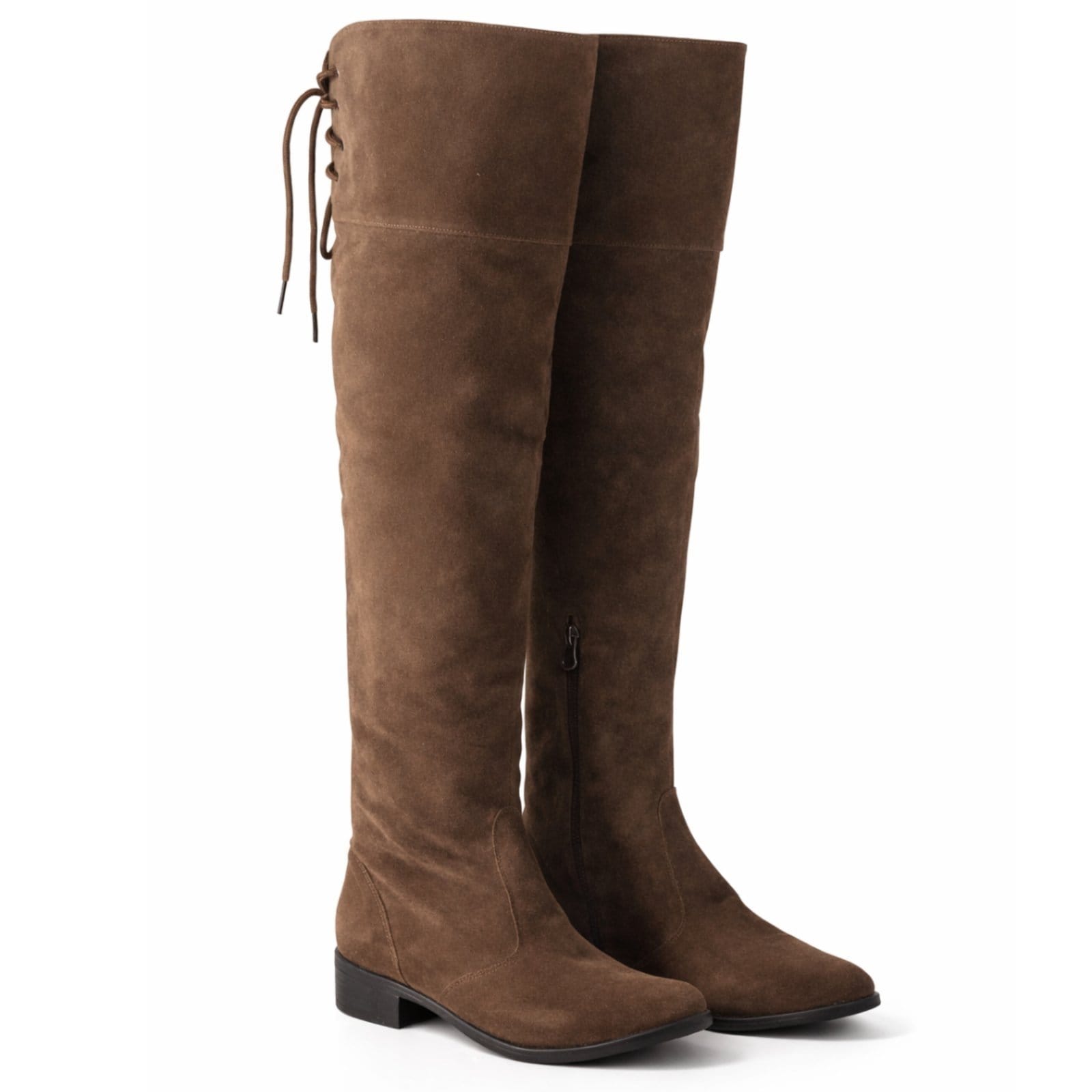 Bota Feminina Montaria Cano Longo Salto Baixo Confortável Sete Sales 001 Camurça