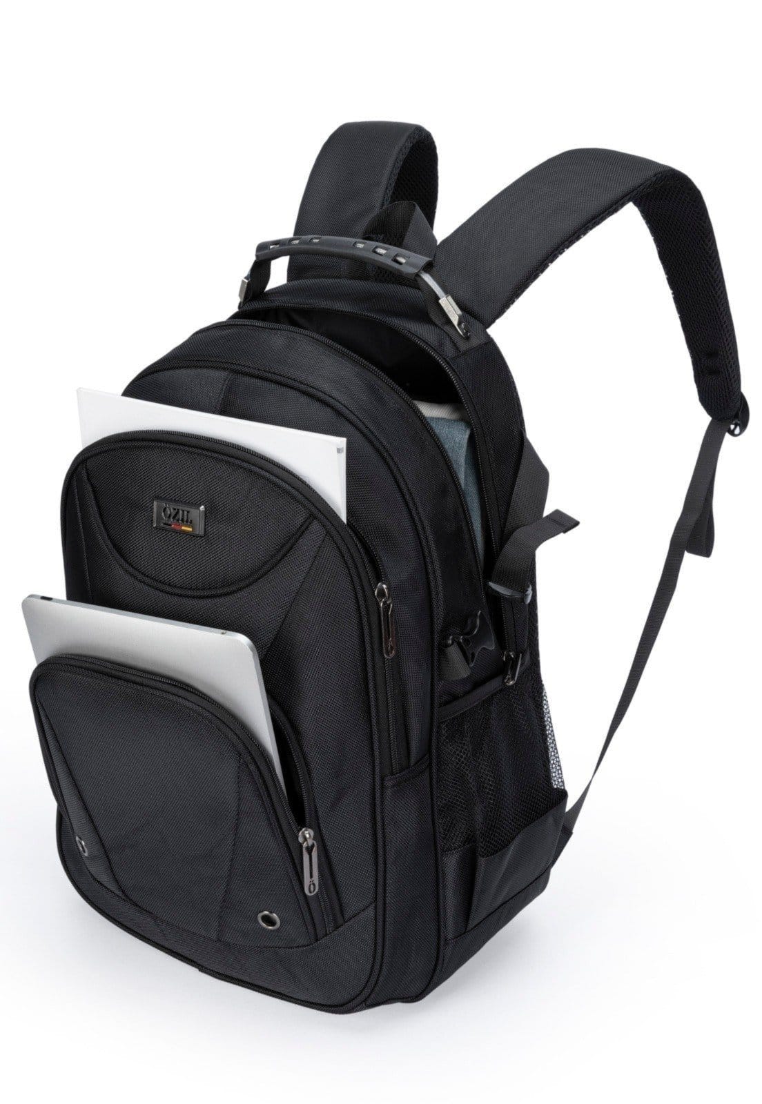 Vista 2 Mochila Bolsa Cabo de Aço Reforçada Ozil preto