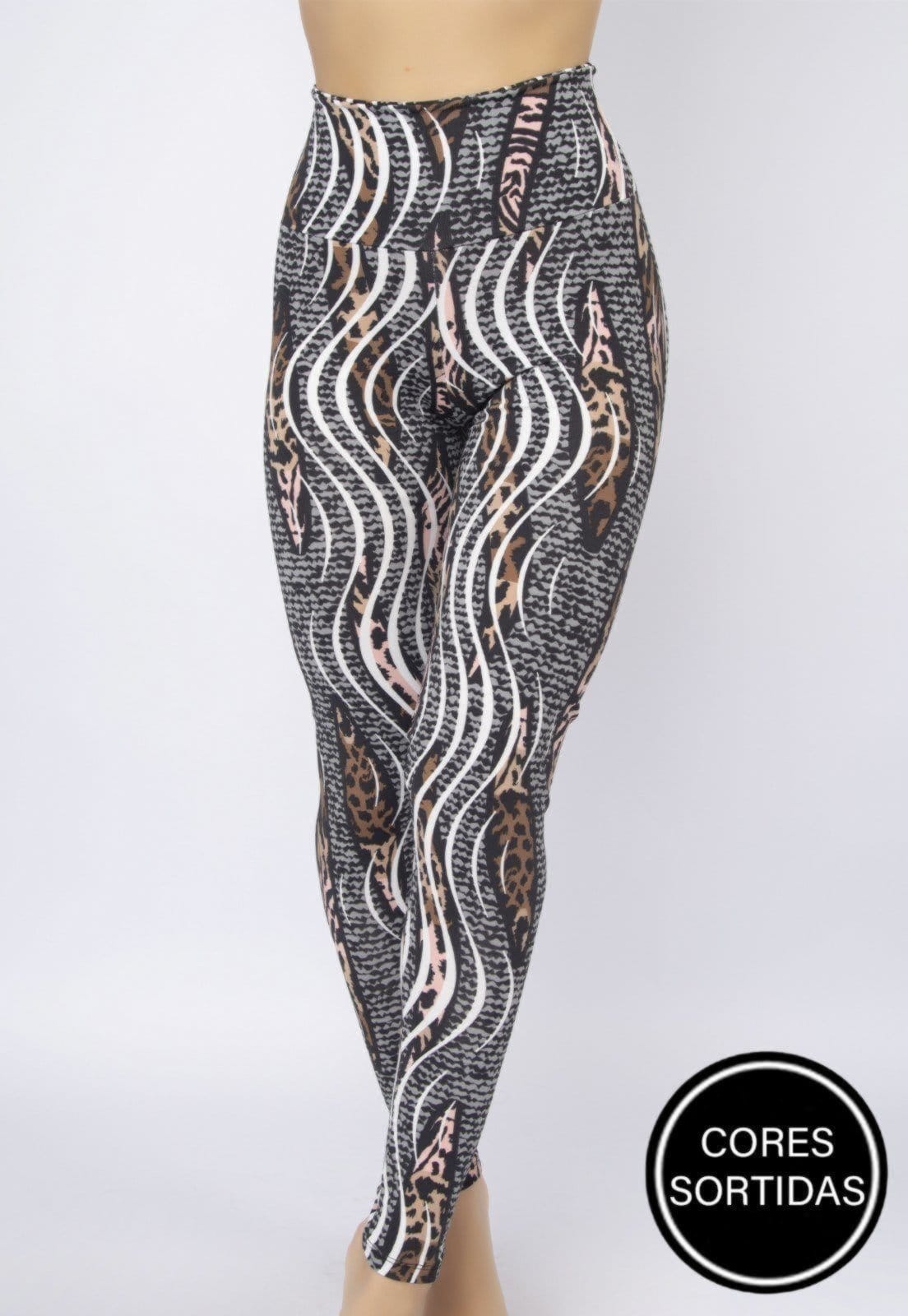 Vista principal Calça Legging Serra e Mar Modas Fitness Estampada Academia Multicolorida SERRA E MAR MODAS multicolorido