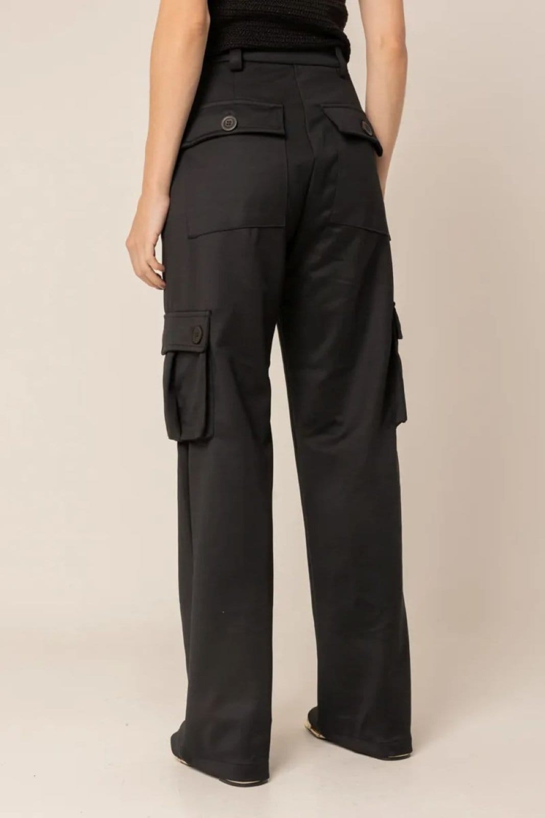 Vista 2 Calça Cargo Com Friso Lia - Preta VIC BRAND preto