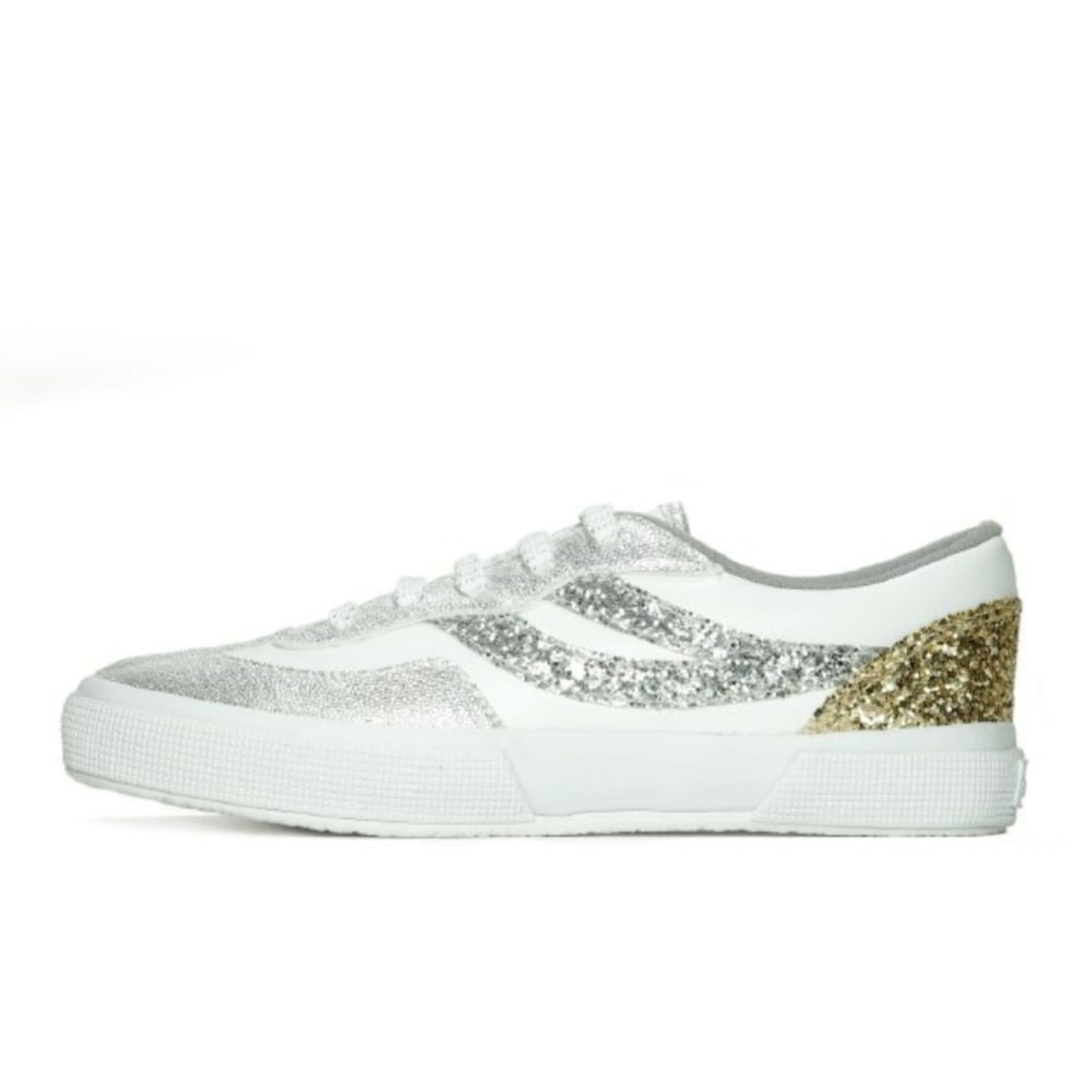 Vista 2 Tênis Superga 2750 Revolley Shinning Sports Cobre/Silver SN10000256CS.34 Superga branco silver