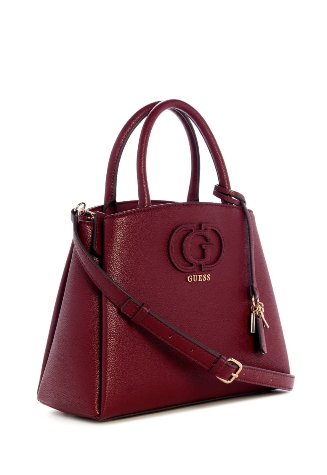 Vista 2 Bolsa Guess Isola 3 Comp Satchel Guess vinho